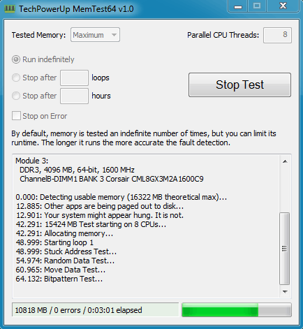 memtest TechPowerUP Memtest64 (64 bit)